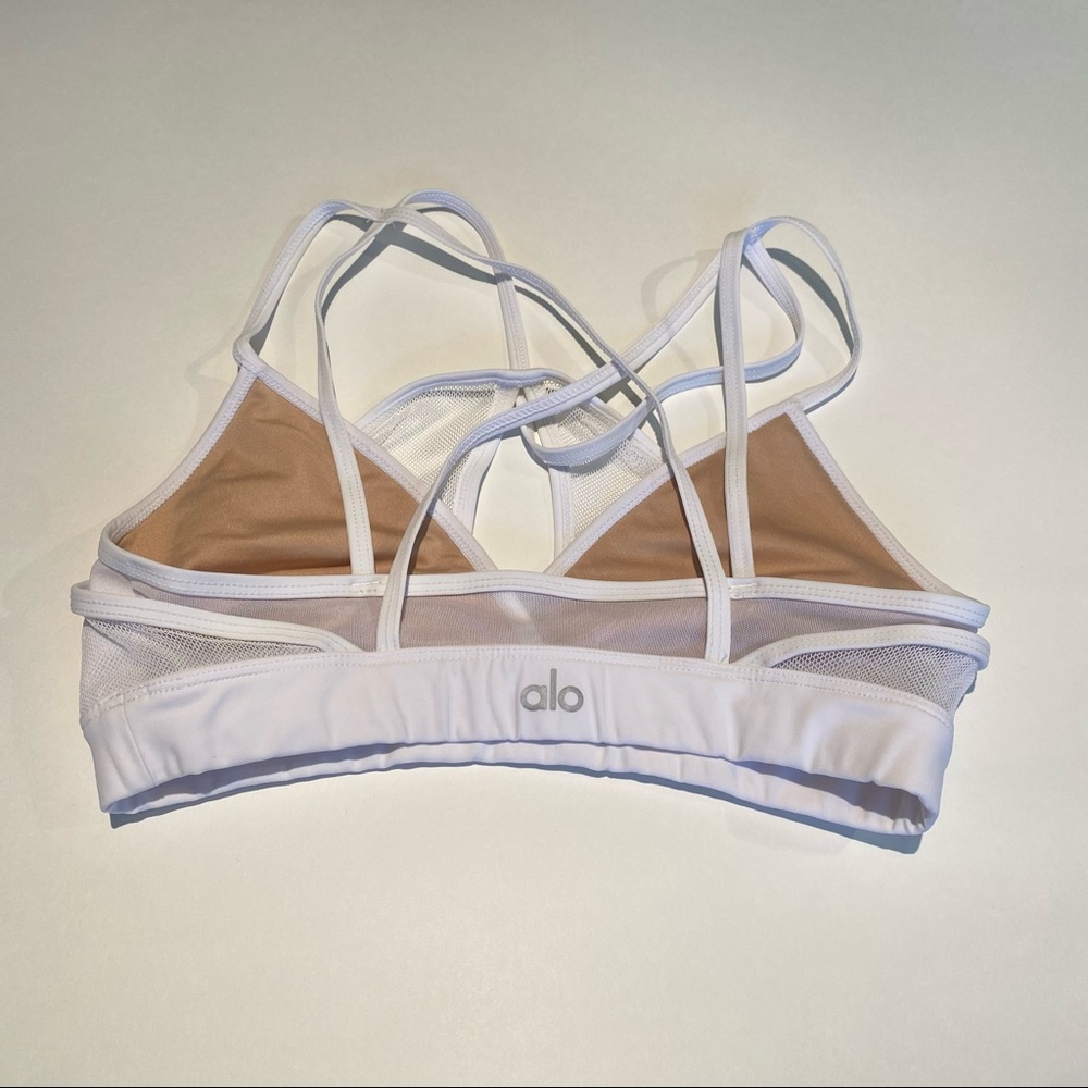 Alo white sports bra